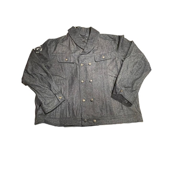 Men's Rocawear Black Denim Jacket 3XL BLAKHRTS Hellraiser Very Nice - Picture 1 of 7